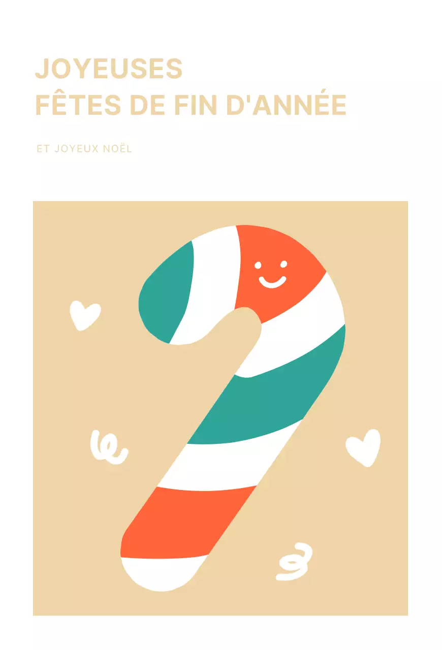 Carte postale de Noël avec bonbons blancs Carte postale de Noël