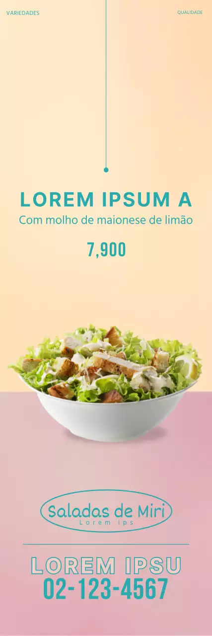 Faixa rosa para salada simples