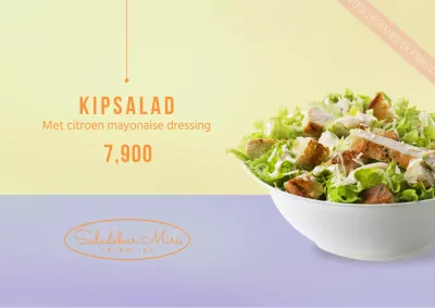 Paarse eenvoudige salade straatposter