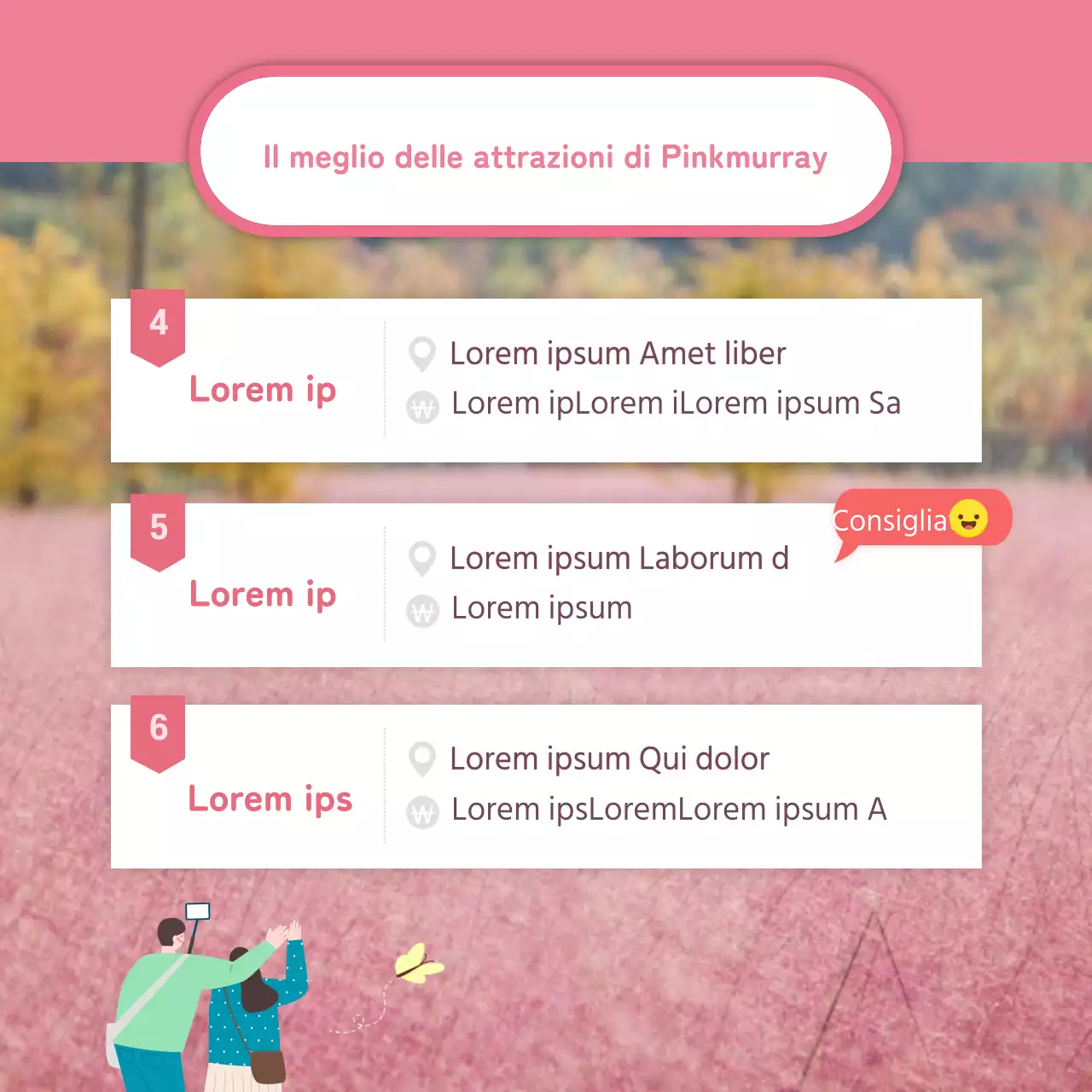 Carta attrazioni mummia rosa design di notizie in rosa