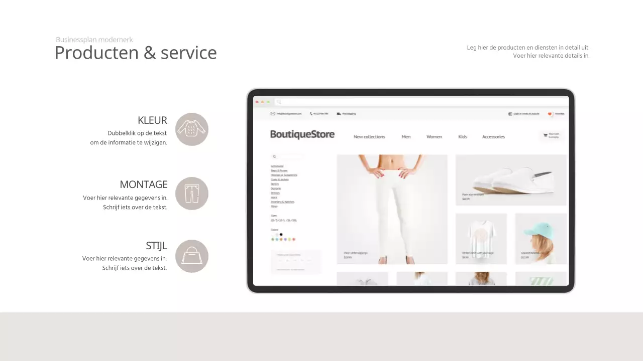 Beige 2039 Fashion Brand Business Plan Vrouwenkleding Consulting Analyse Visie Zakelijk