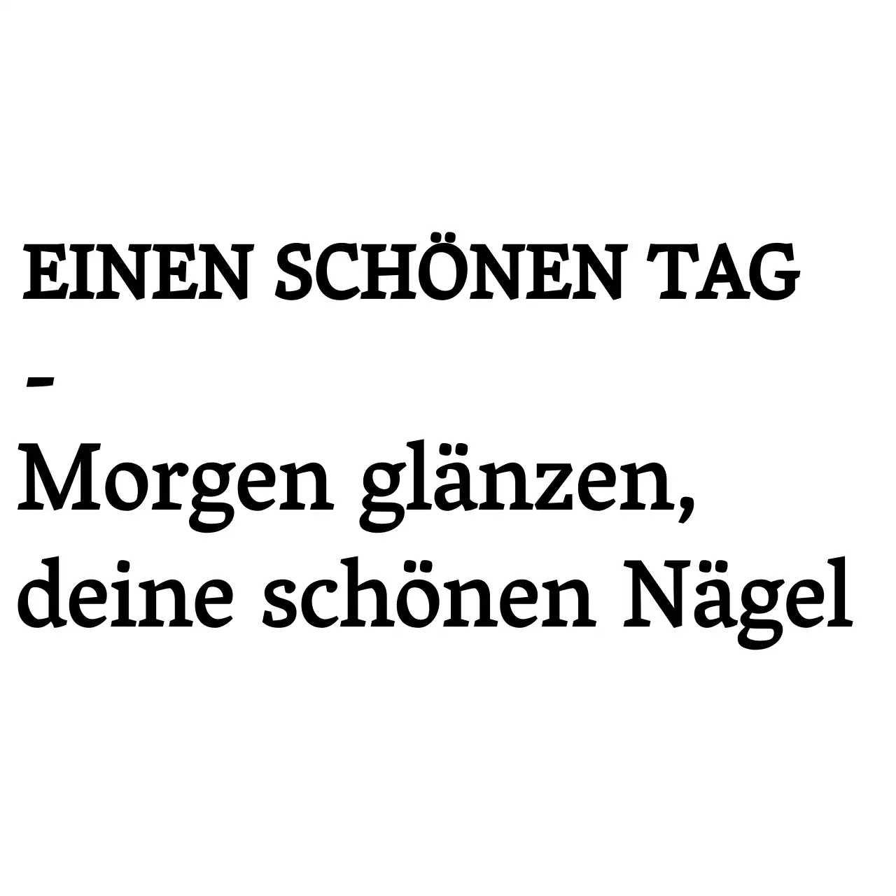 Einfaches schwarz-weißes modernes Nur-Text-Layout für Nagelstudio-Werbung und -Werbung