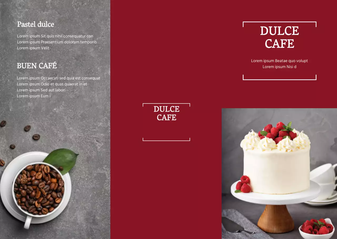 Cartel de postres en rojo