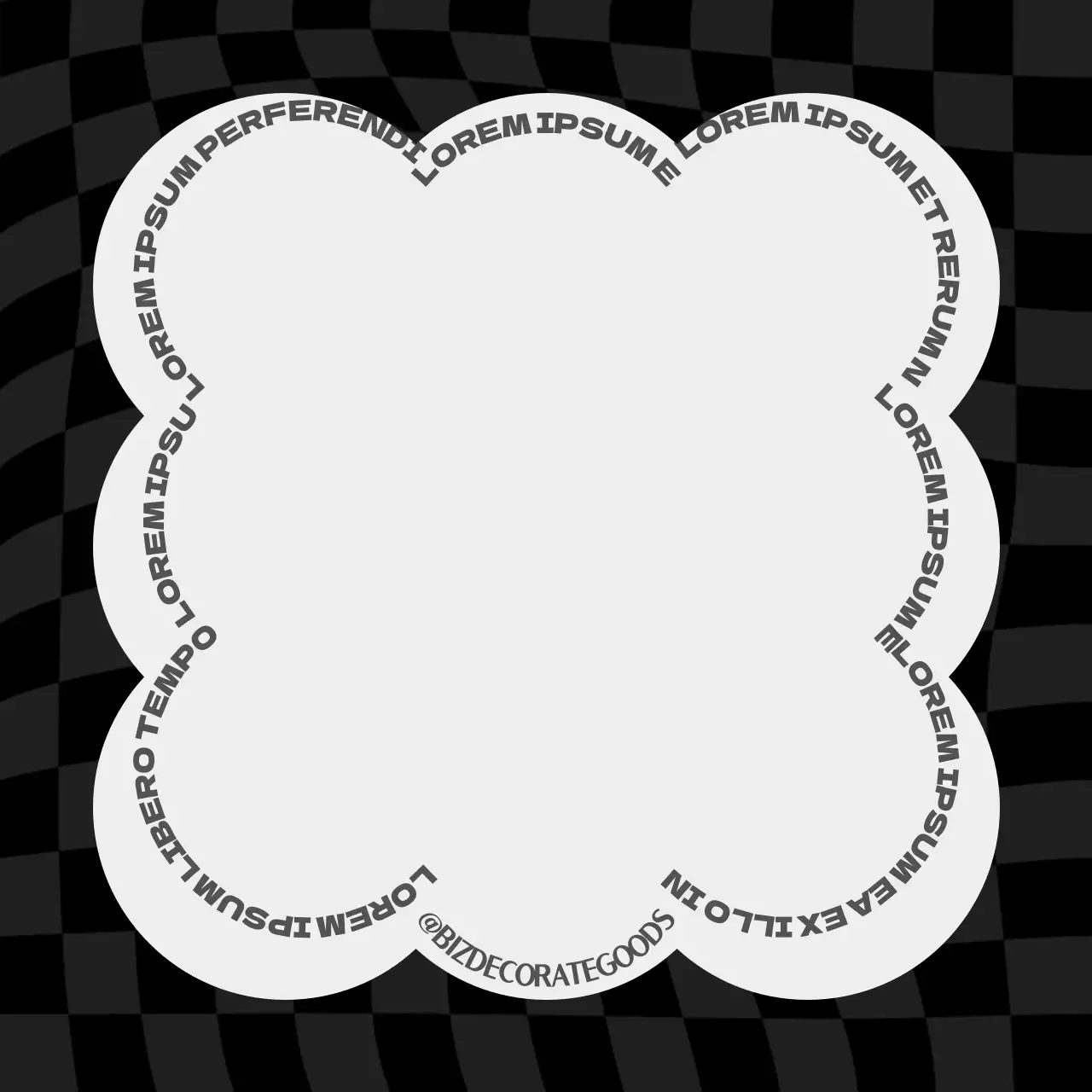 Patrón a cuadros simple y moderno y concepto de patrón de frase de texto en negro y gris claro para mercancía personal.