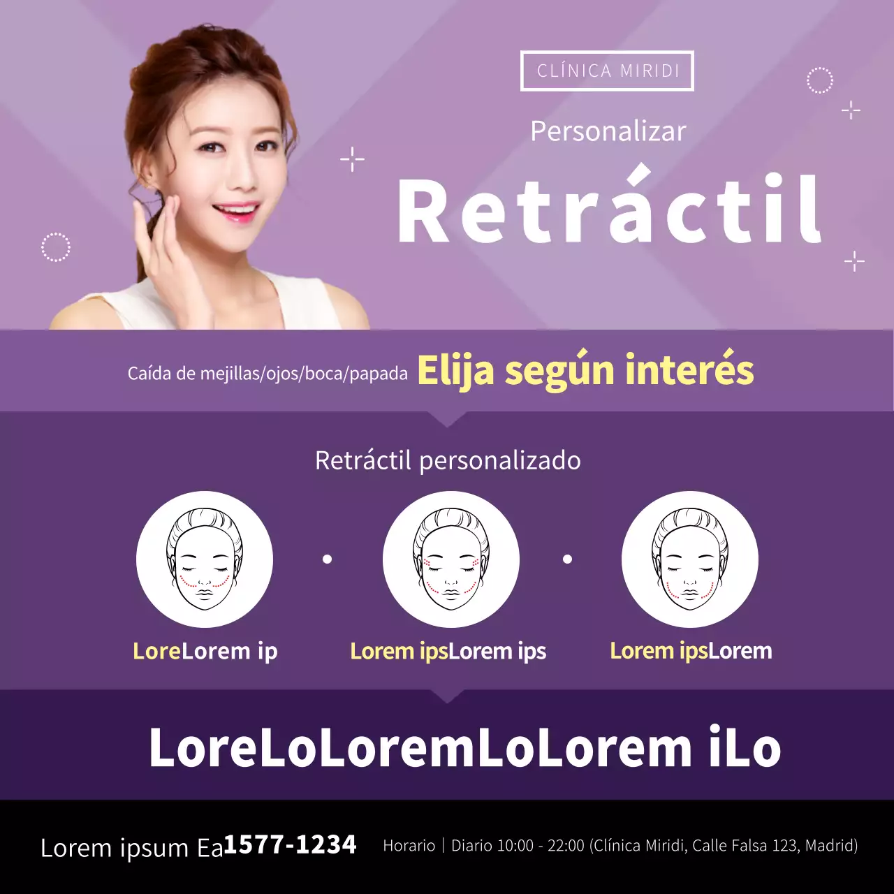 Banner morado retrato cirugía plástica