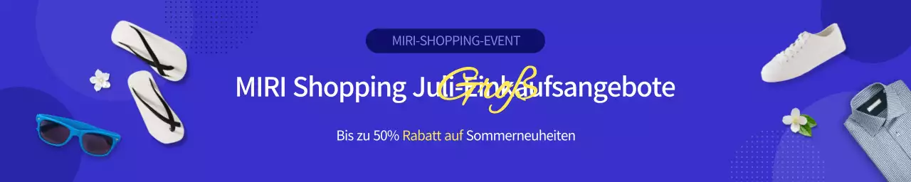 Bewerben Sie Ihr Sommer-Shopping-Event mit einem einfachen blauen Konzept