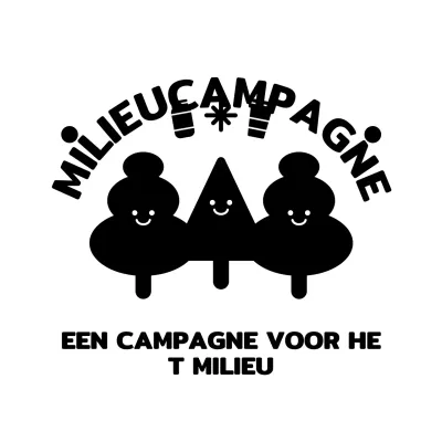 Promoot eco-campagnes met een schattig houten personage en tekstcombinatiestijl