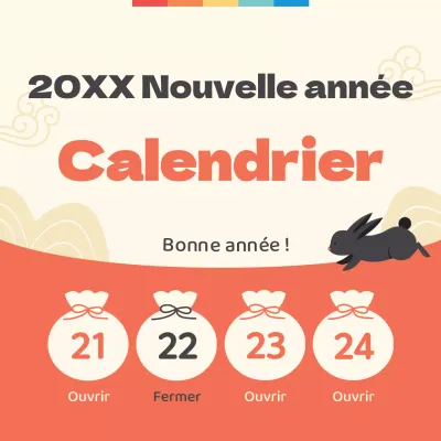Mignonne annonce des ventes du jour de l'an lunaire avec un lapin noir