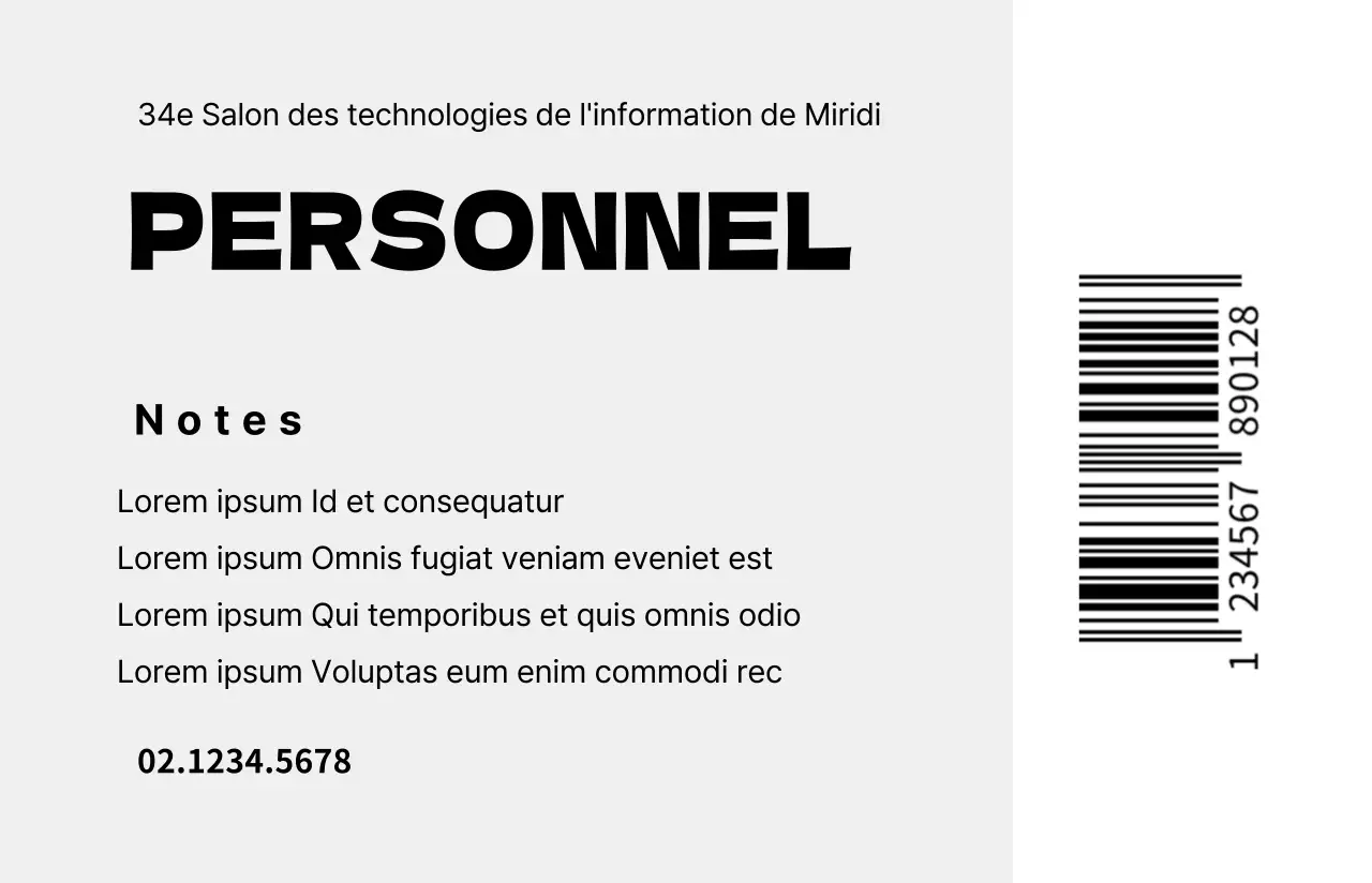 Cartes de personnel avec des formes géométriques