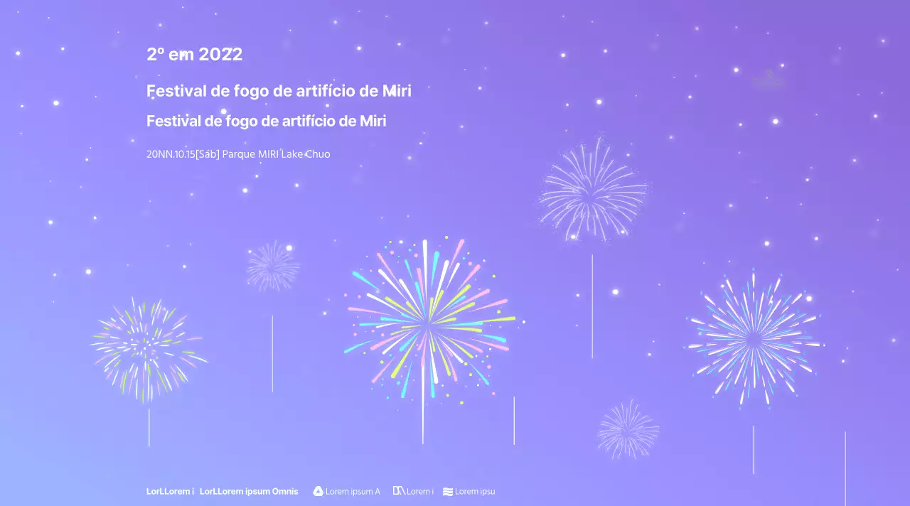 Fundos em gradiente e desenhos de estrelas para espectáculos de fogo de artifício