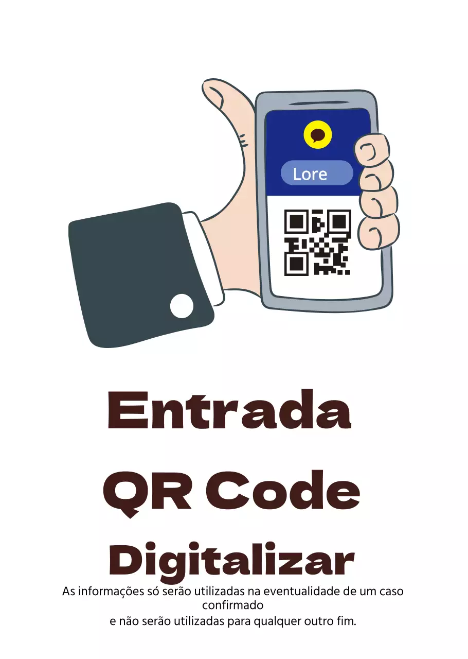 Ilustração à mão QR Code Corona Listing Transparent Poster