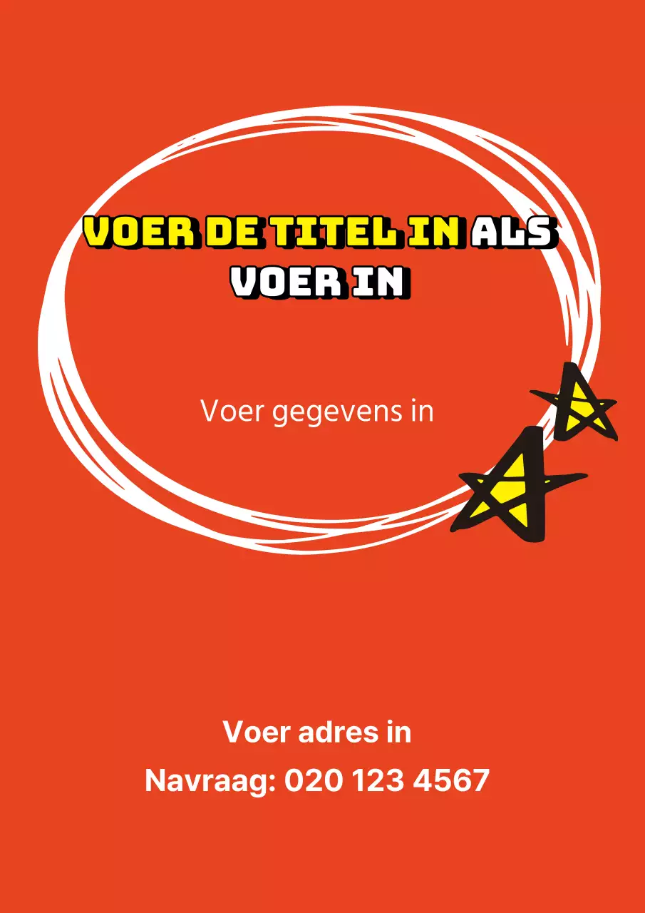 Promoot met een illustratie die de titel in het rood benadrukt