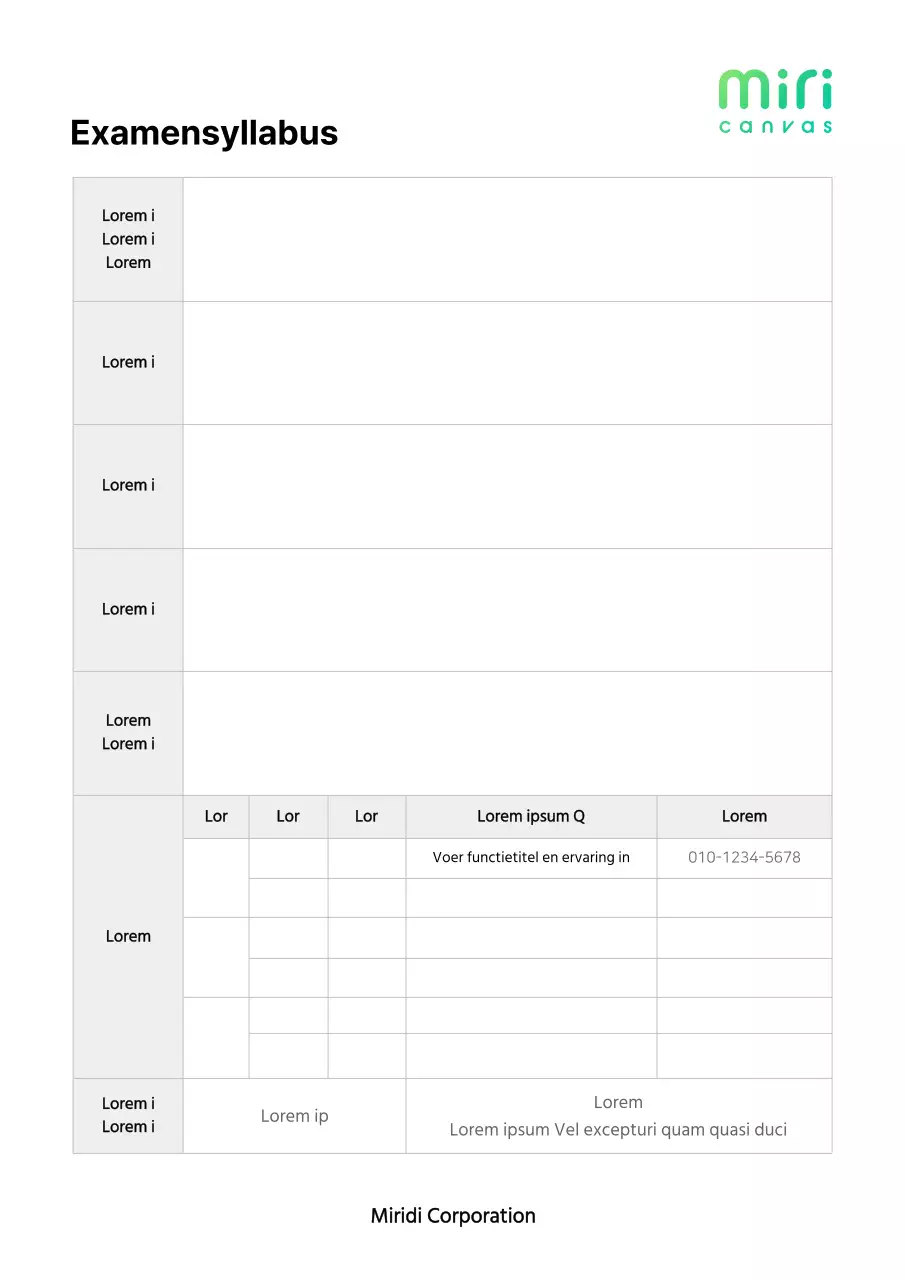 Eenvoudige screening syllabus documentatie