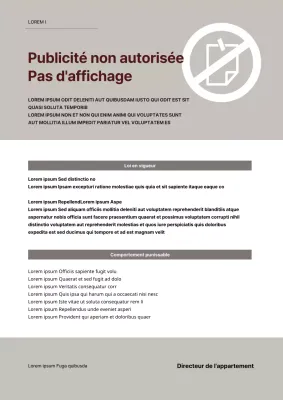 Pas de publicité dans les appartements bruns et gris