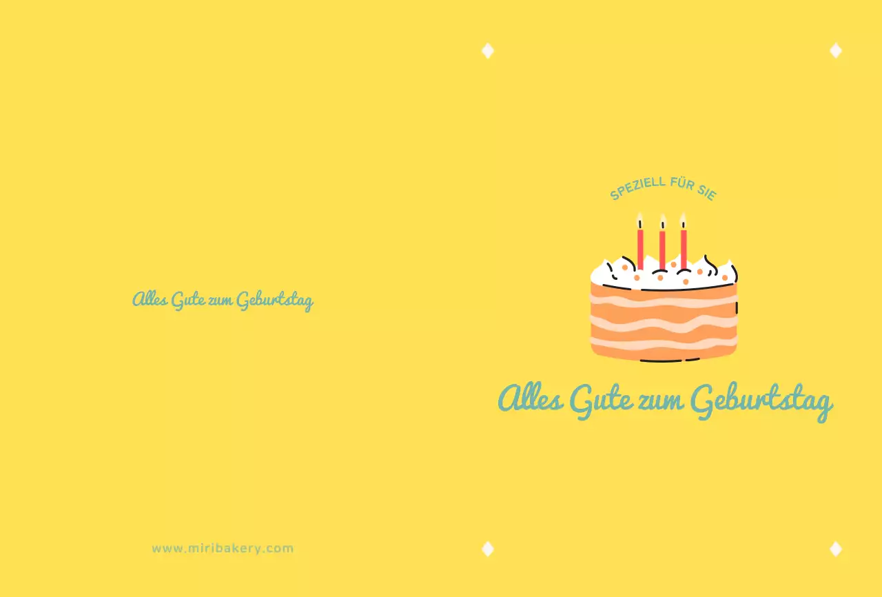 Kuchen Illustration Geburtstagsfeier in Gelb