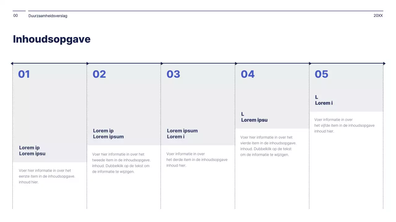 Eenvoudig concept in marineblauw en wit bedrijfsmanagementrapport