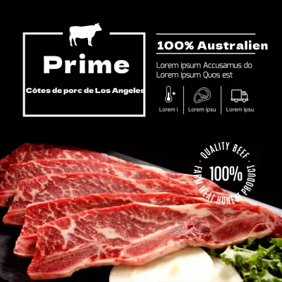 Bœuf noir premium LA rib livestock for sale