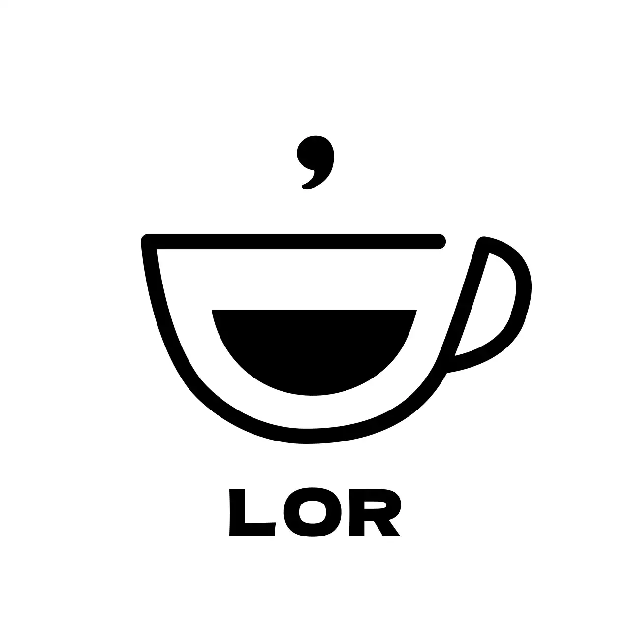 Chávena de café giraSímbolo de chávena de gelado de café