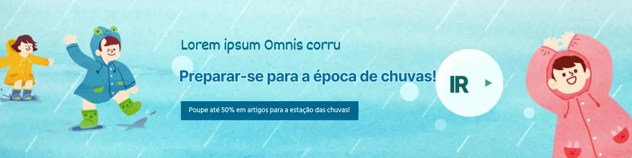 Preparação para a estação das chuvas com um conceito de ilustração giro em azul claro