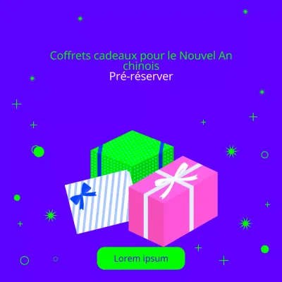 Pré-commande du coffret violet, chartreuse et rose du Nouvel An lunaire sur Facebook