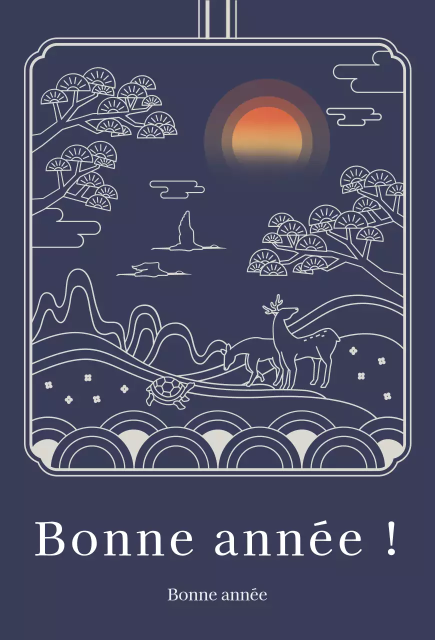 Carte de vœux luxueuse en marine