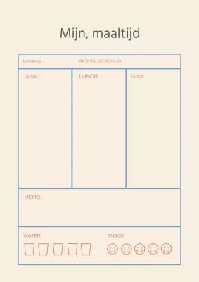 Eenvoudige tracker met beige blauwe lijnen