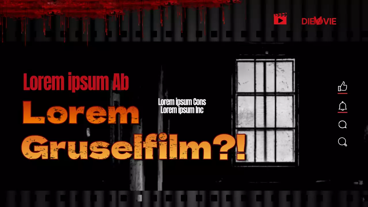 Schwarz und rot hervorgehobene Horrorfilmkritiken