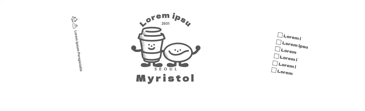 Retro und niedliche Kaffeefiguren in Braun