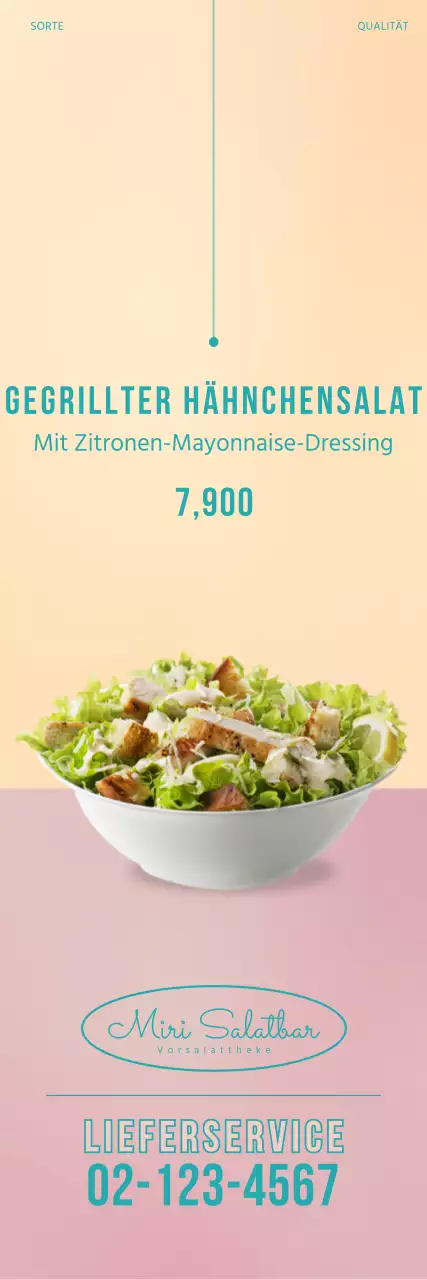 Rosa einfaches Salatbanner