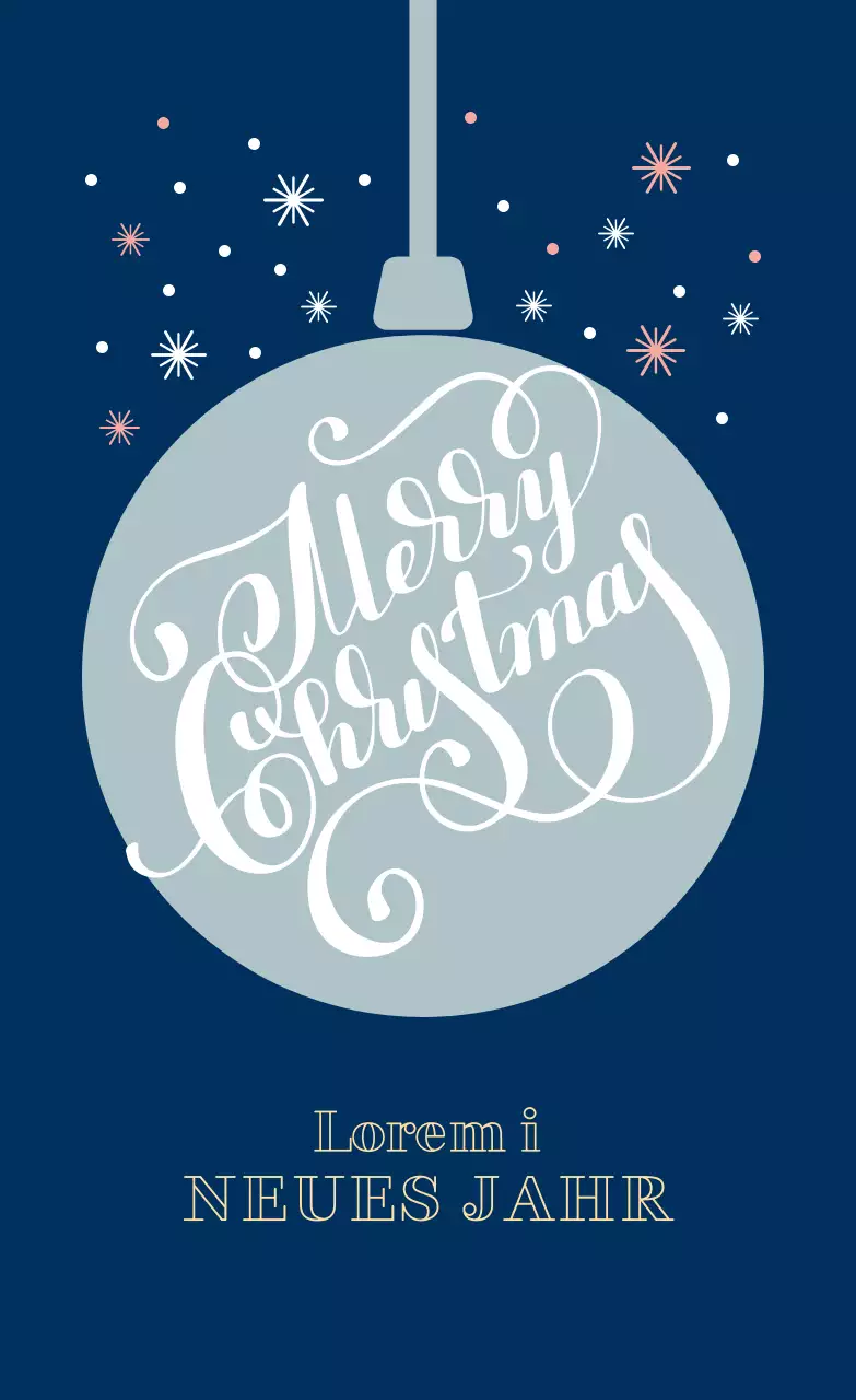 Blau Grau Illustrierte Weihnachtsgrußetiketten