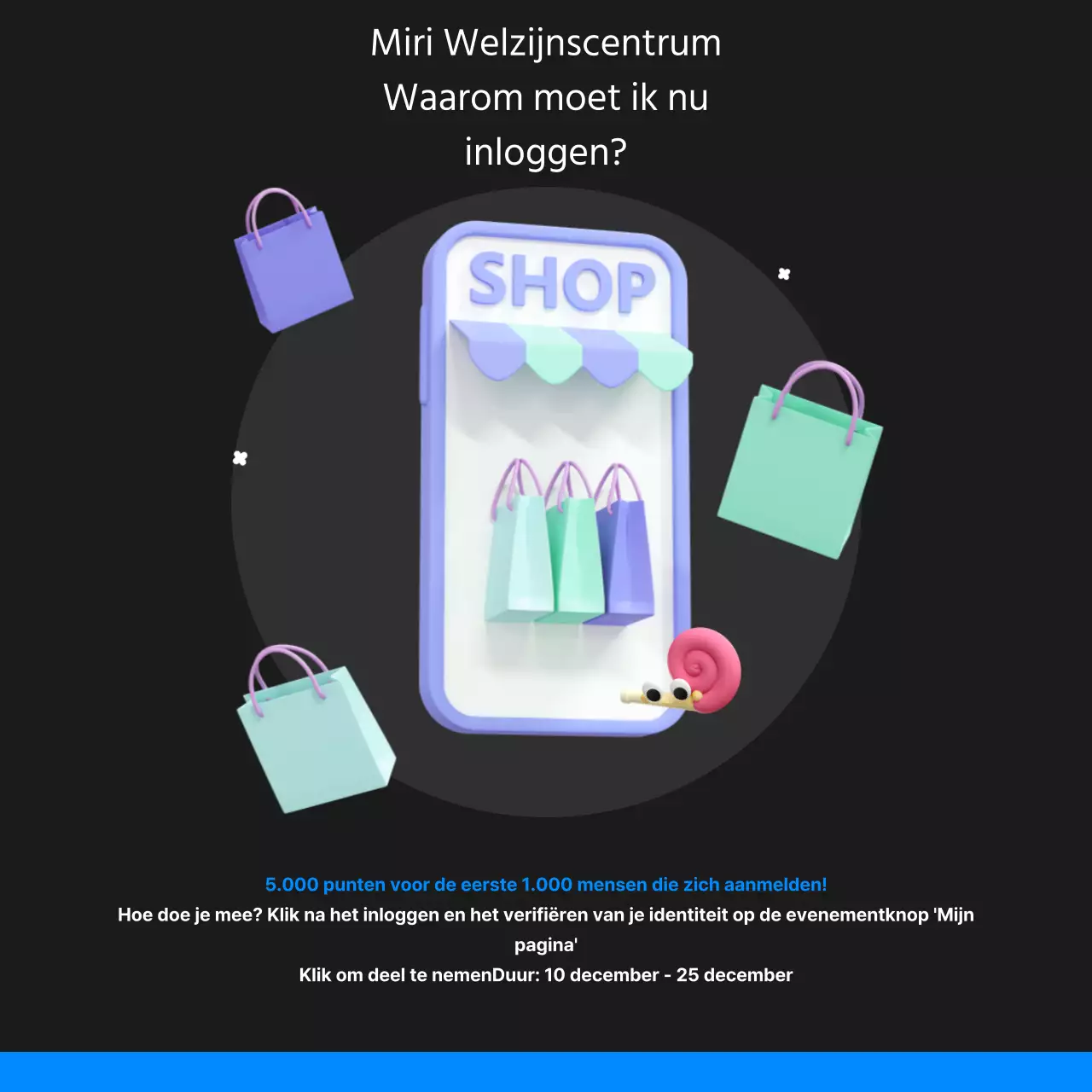 De opening van een kitscherig welzijnscentrum in zwart en blauw promoten