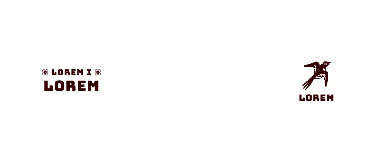 Een strak logo met eksterillustratie in bruin.