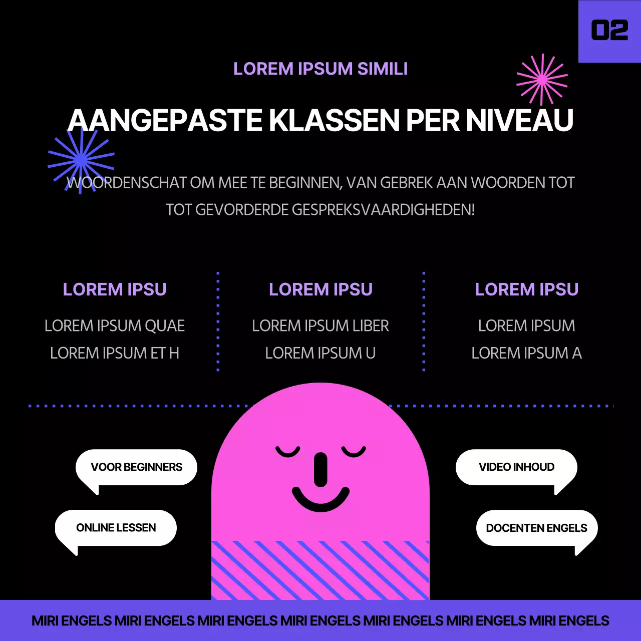 Engelse masteropleiding in zwart en paars