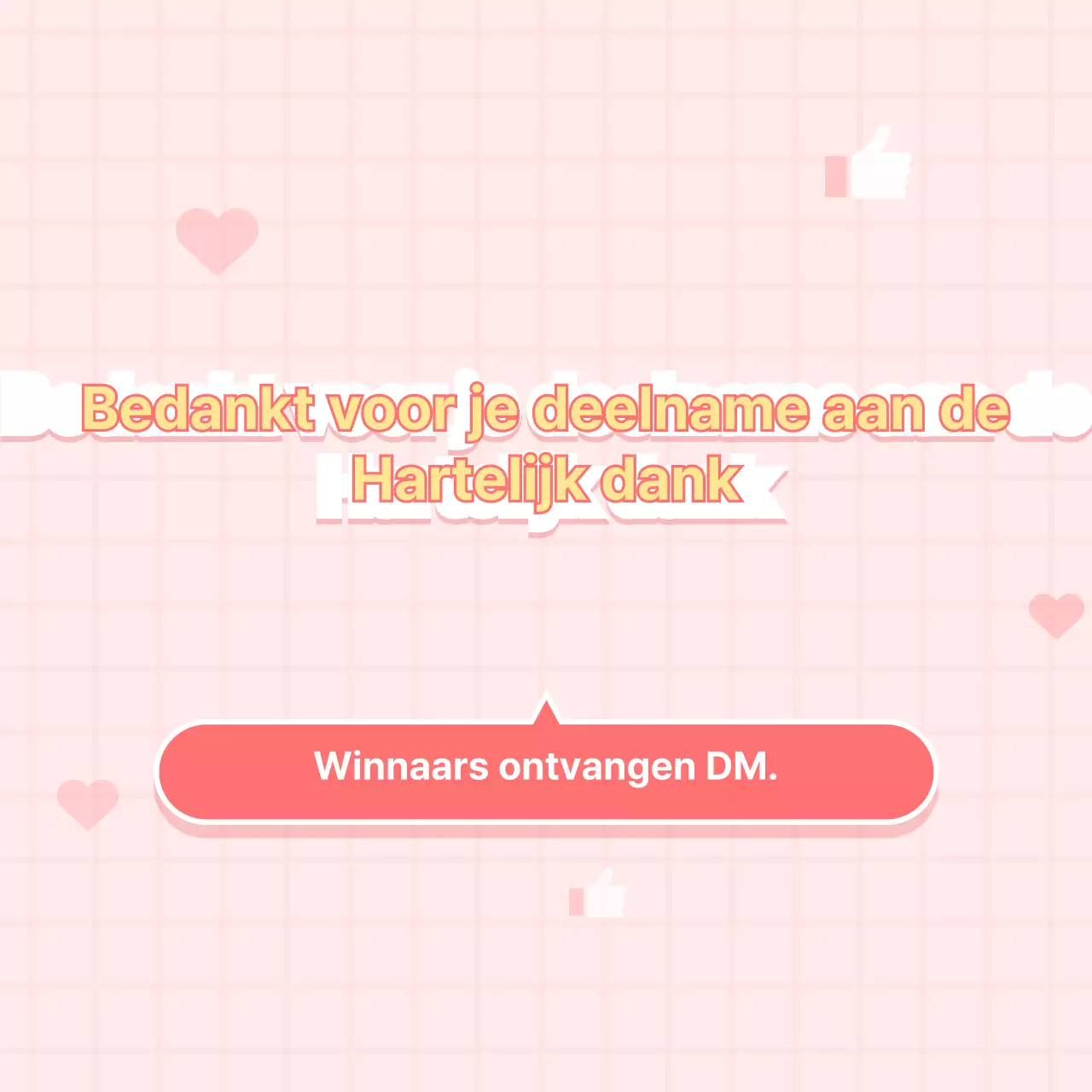 Maak de winnaars van sociale media-evenementen in het roze bekend