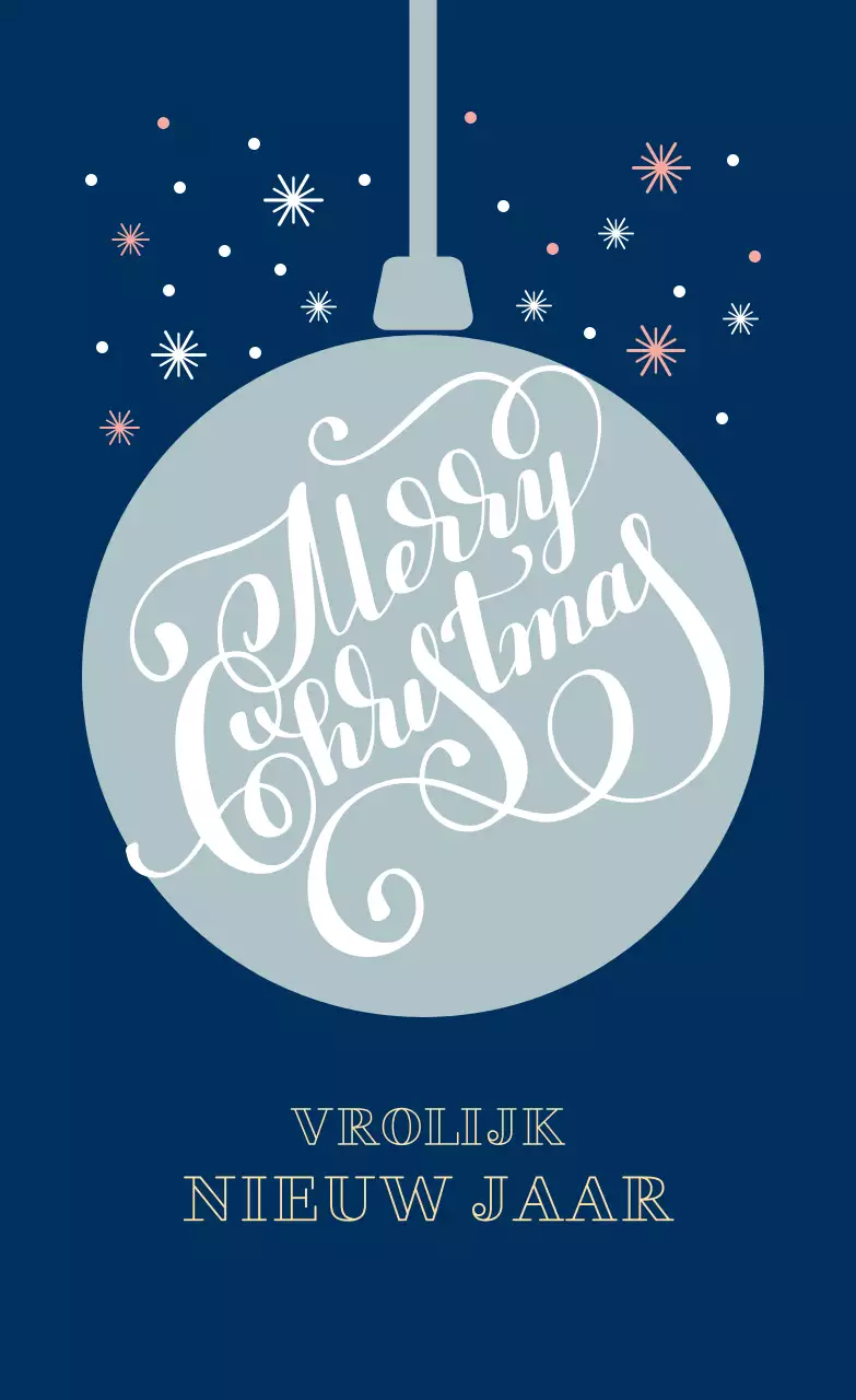 Blauw Grijs Geïllustreerde Kerstwens Labels