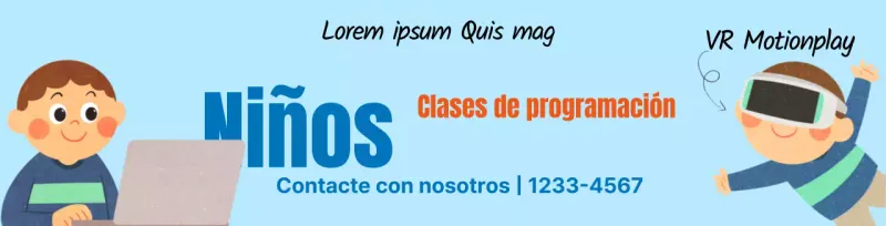 Ilustración en azul claro de un simpático personaje para promocionar una clase de codificación