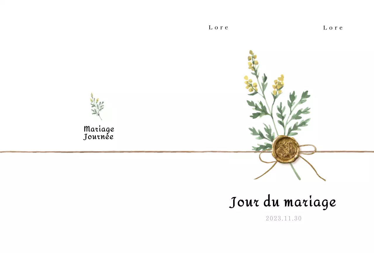 Faire-part de mariage avec un concept émotionnel de fleur sèche