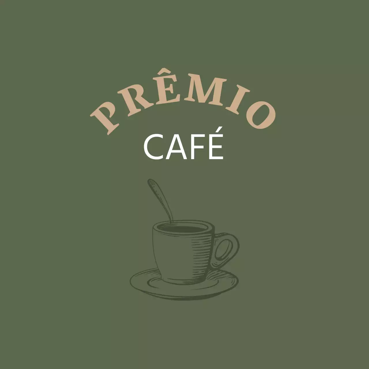 Rótulo de café vintage com ilustração verde