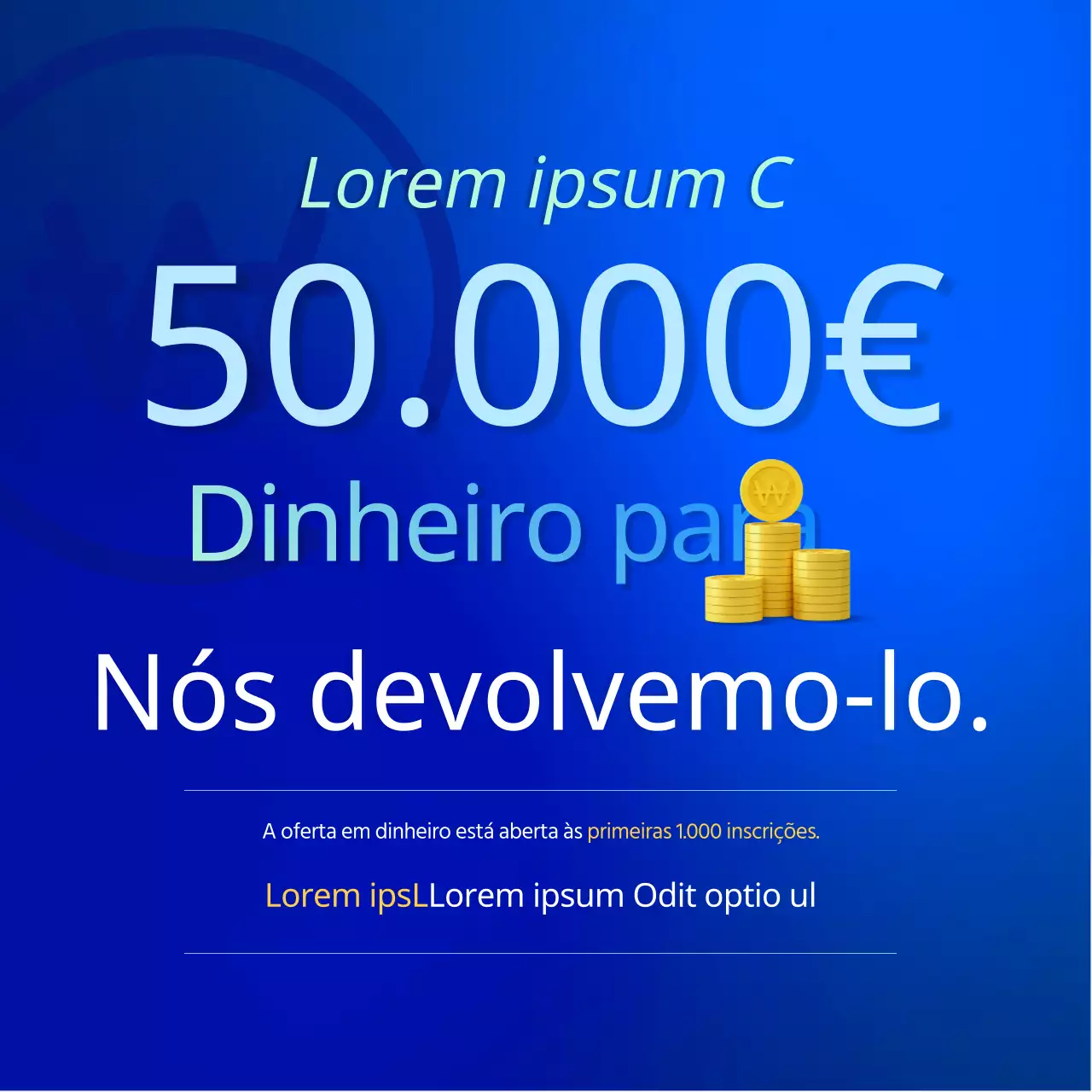 Quadrado de stock de gradiente azul e azul claro para redes sociais