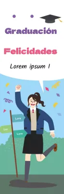 Púrpura Verde Ilustración Linda Celebración de Graduación