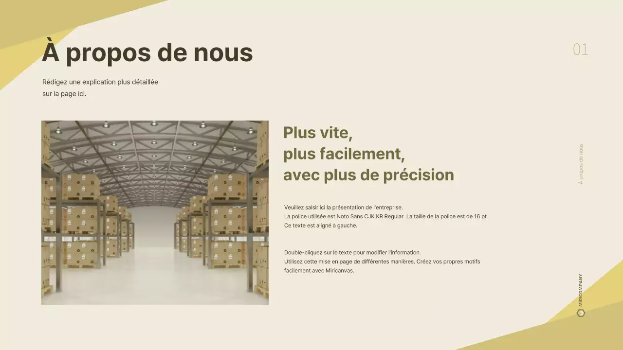 Un plan d'affaires d'entreprise de logistique propre et jaune
