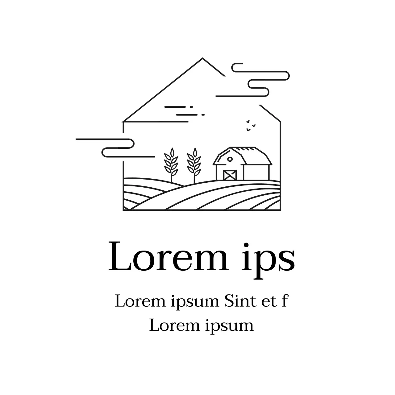 Witte illustratie schoon voedsel molen reclame label