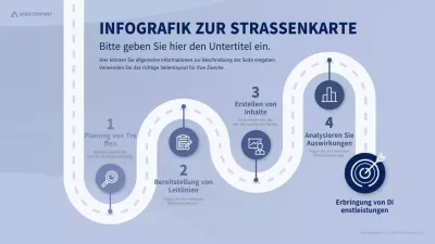 Ruhige und saubere Roadmap-Infografik in Blautönen