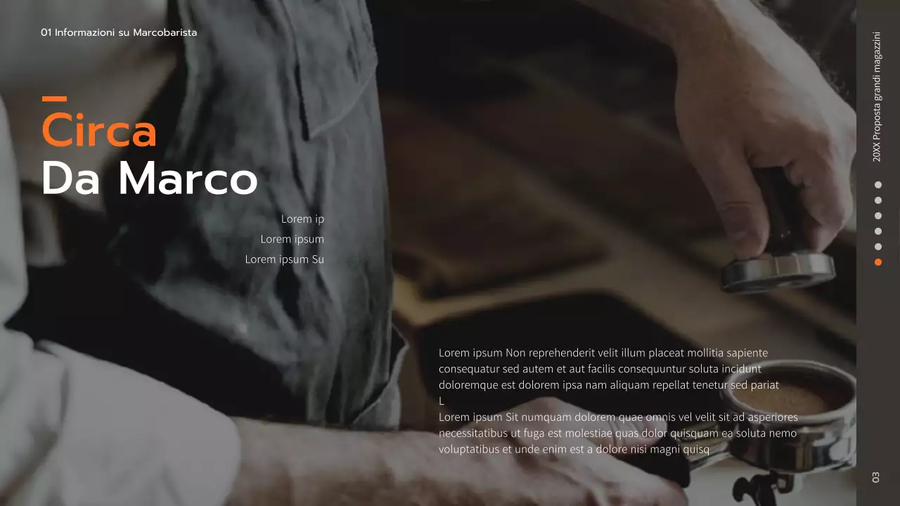 Presentazione della proposta di un caffè per un semplice grande magazzino Brown