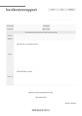 Een grijs incidentmeldingsformulier
