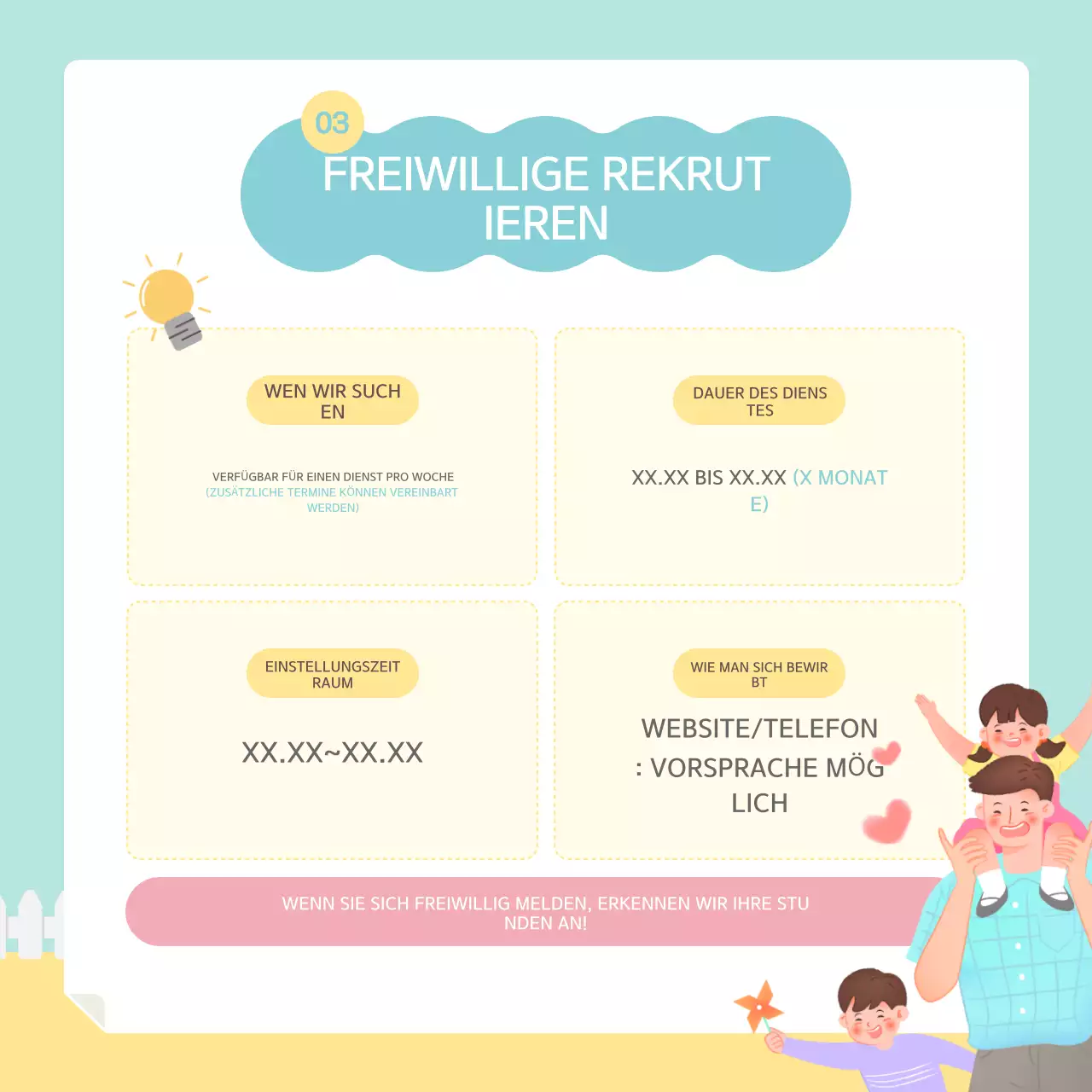 Der mintfarbene und gelbe Newsletter von unserer schönen Sozialstation