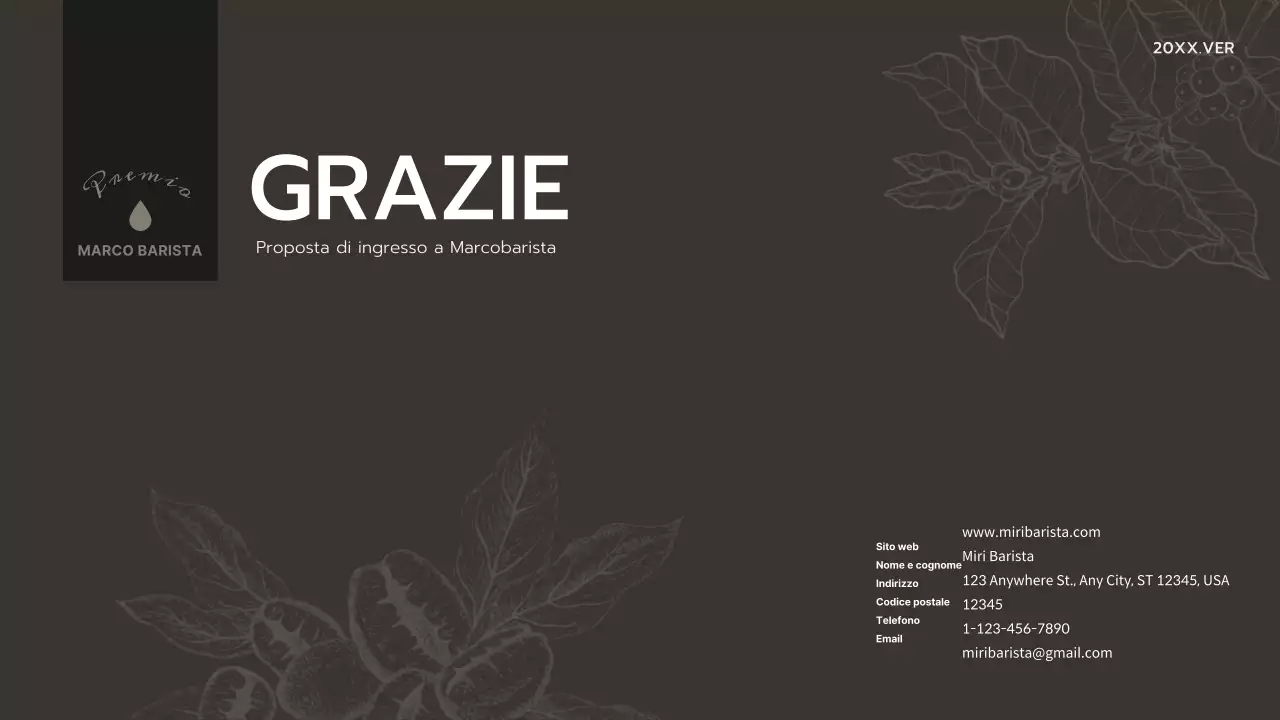 Presentazione della proposta di un caffè per un semplice grande magazzino Brown