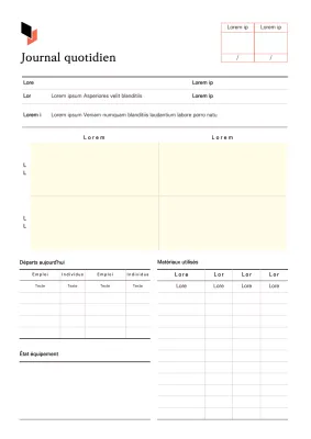 Un journal de tâches quotidiennes propre et blanc-beige