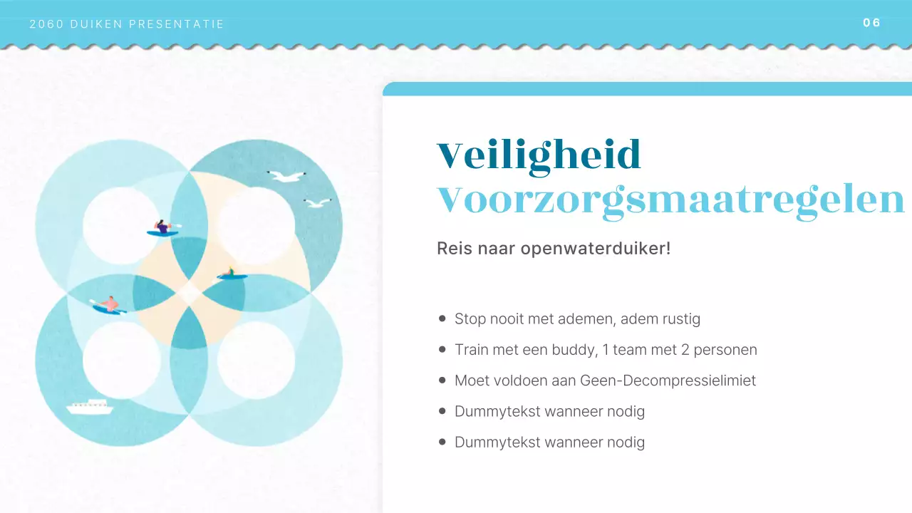 Introductie duikopleiding met lichtblauwe oceaan illustratieconcept