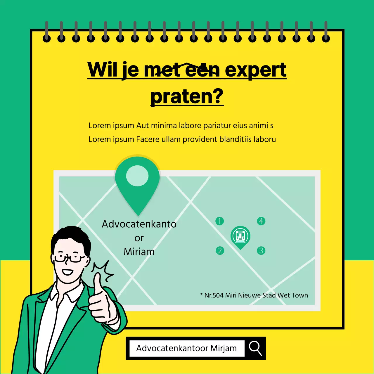 Gele en groene kaart met juridisch adviesNieuws